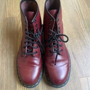 Dr. Martens 1460 Lace Up Leather Boots in Cherry Red | Size Women’s 10/Men’s 9